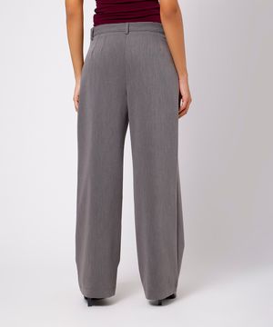 calça feminina de alfaiataria mindset cinza
