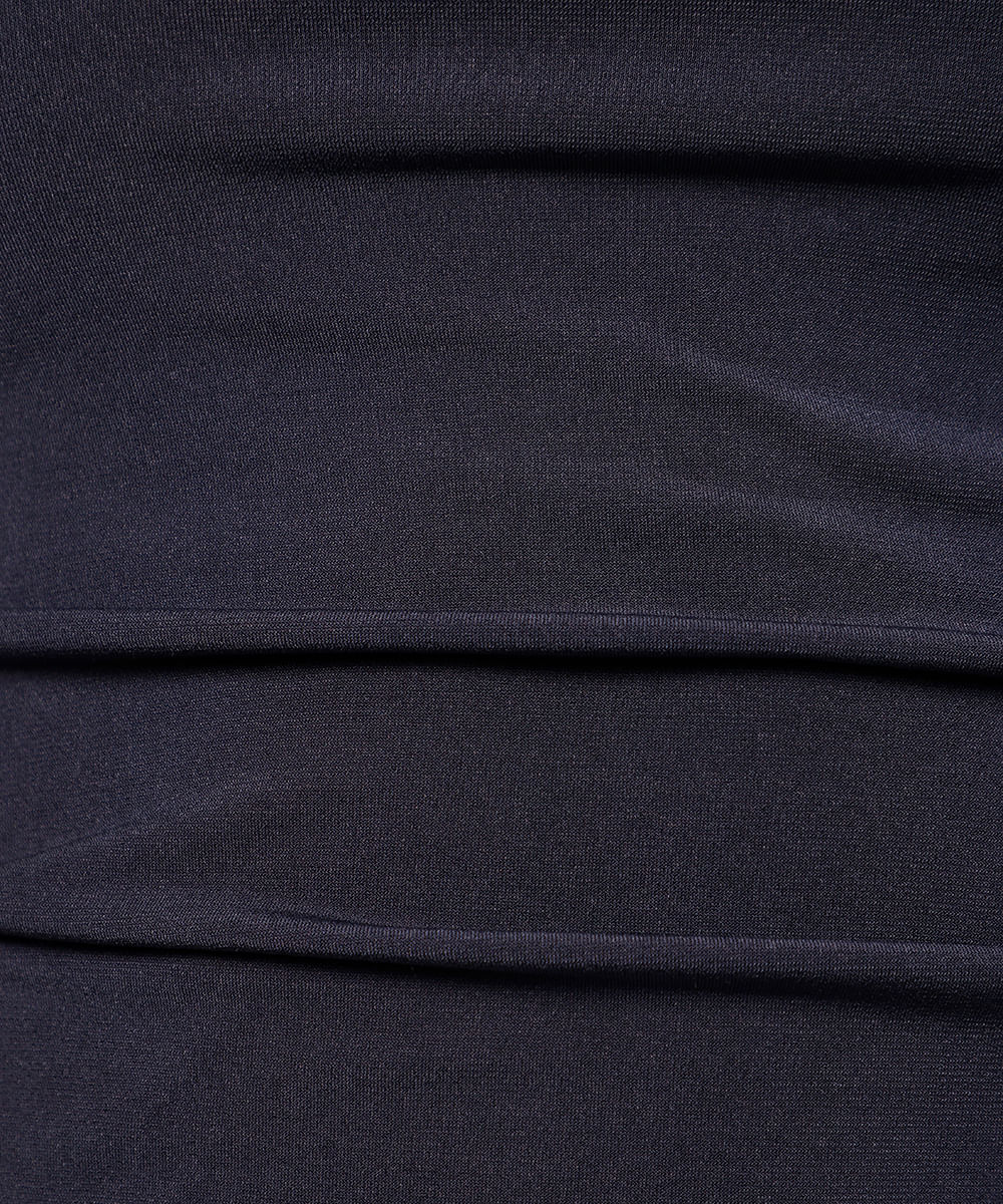 blusa ombro único feminina com franzido mindset preta