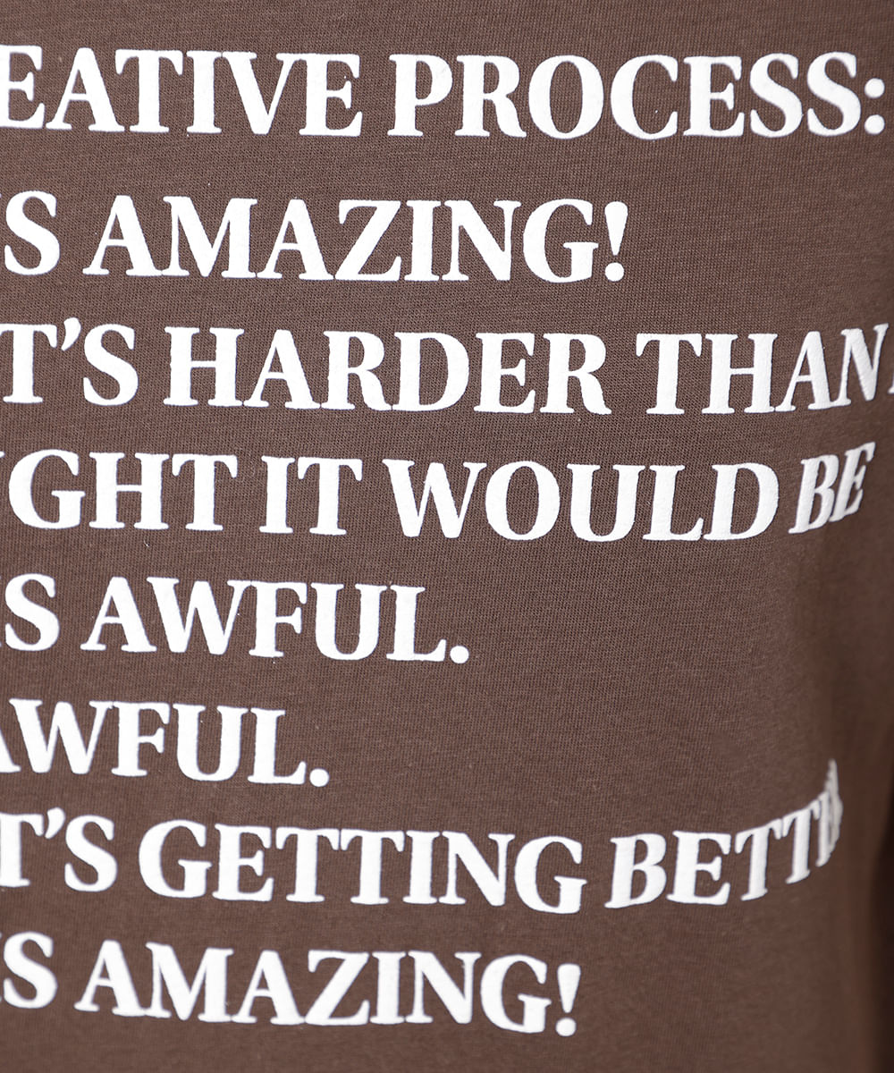 camiseta feminina de algodão estampada mindset marrom