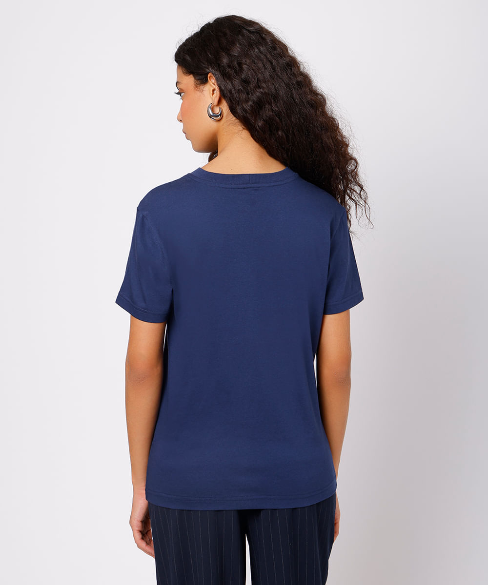 camiseta feminina de algodão endless potential mindset azul