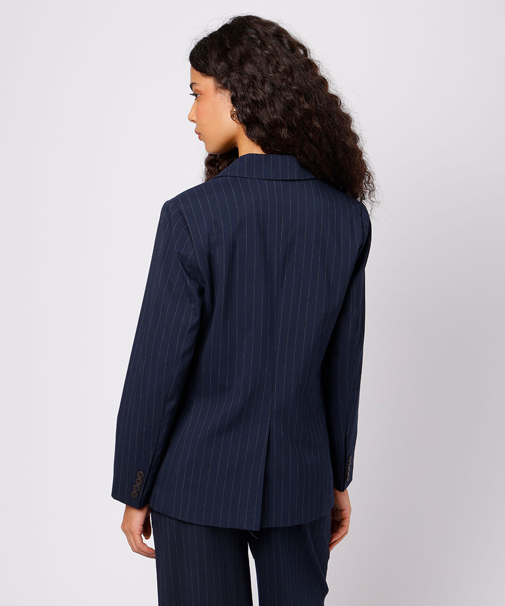blazer de alfaiataria feminino mindset azul