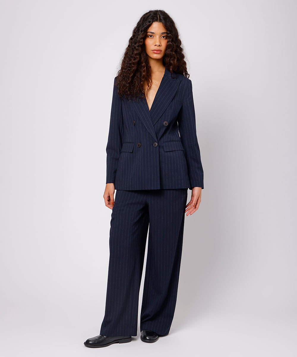 blazer de alfaiataria feminino mindset azul