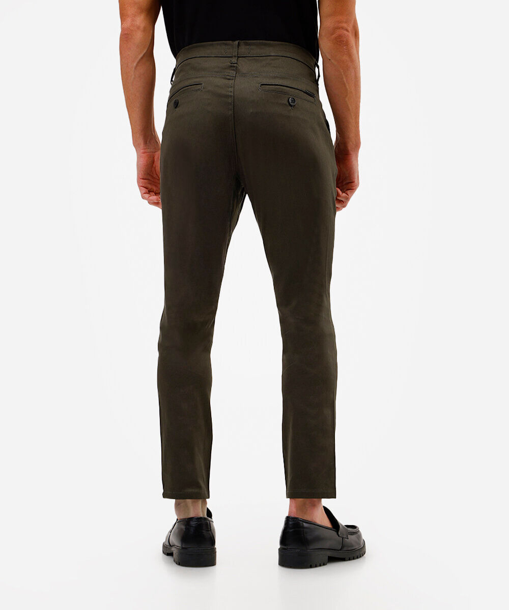 calça chino carrot de alfaiataria masculina verde