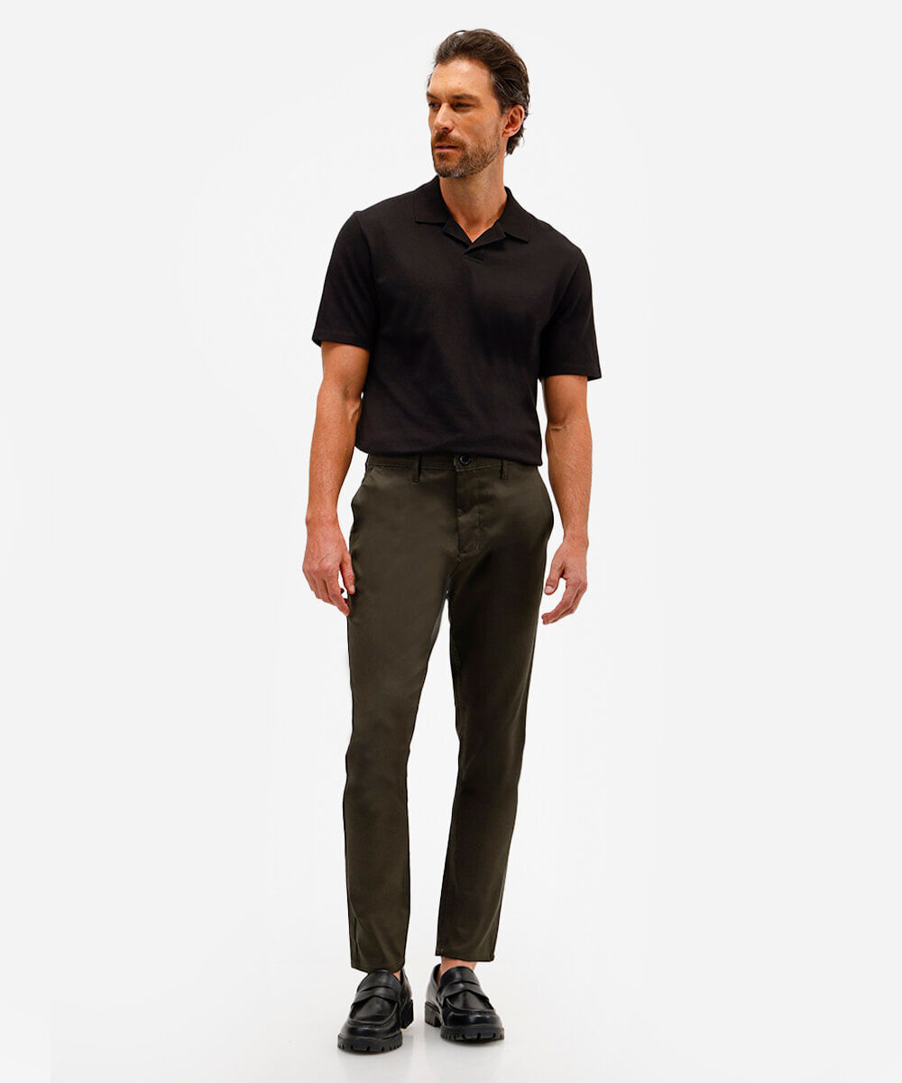 calça chino carrot de alfaiataria masculina verde