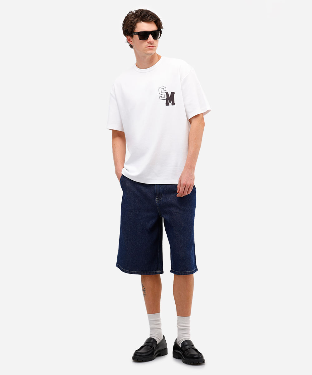 camiseta masculina de algodão estampada off white