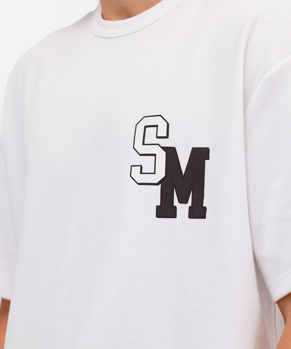 camiseta masculina de algodão estampada off white
