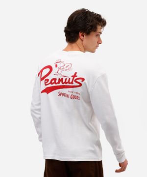 camiseta masculina manga longa snoopy off white