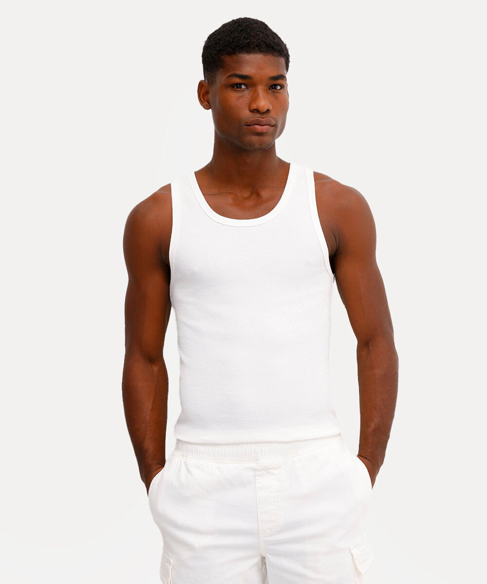 regata básica canelada branca