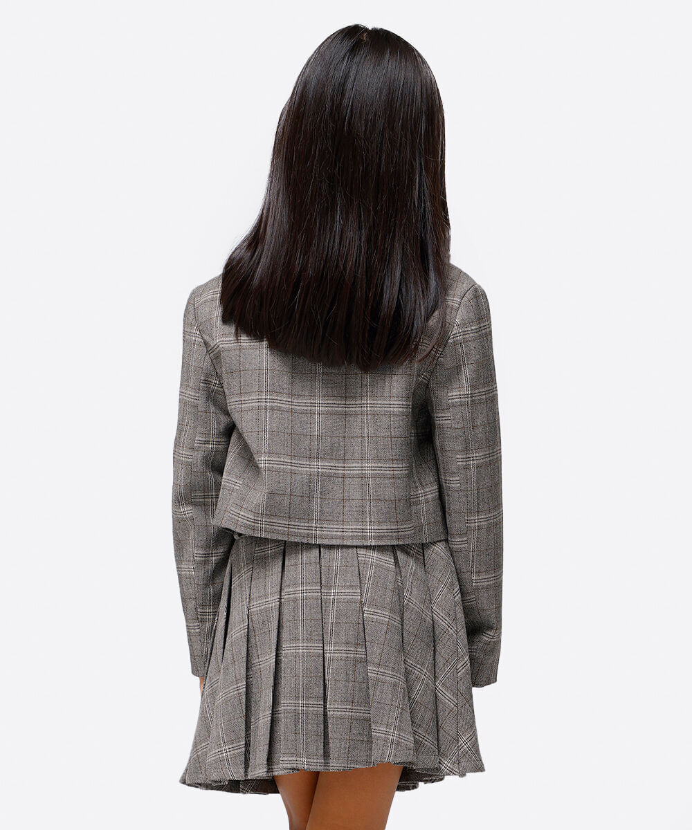 blazer infantil xadrez cinza