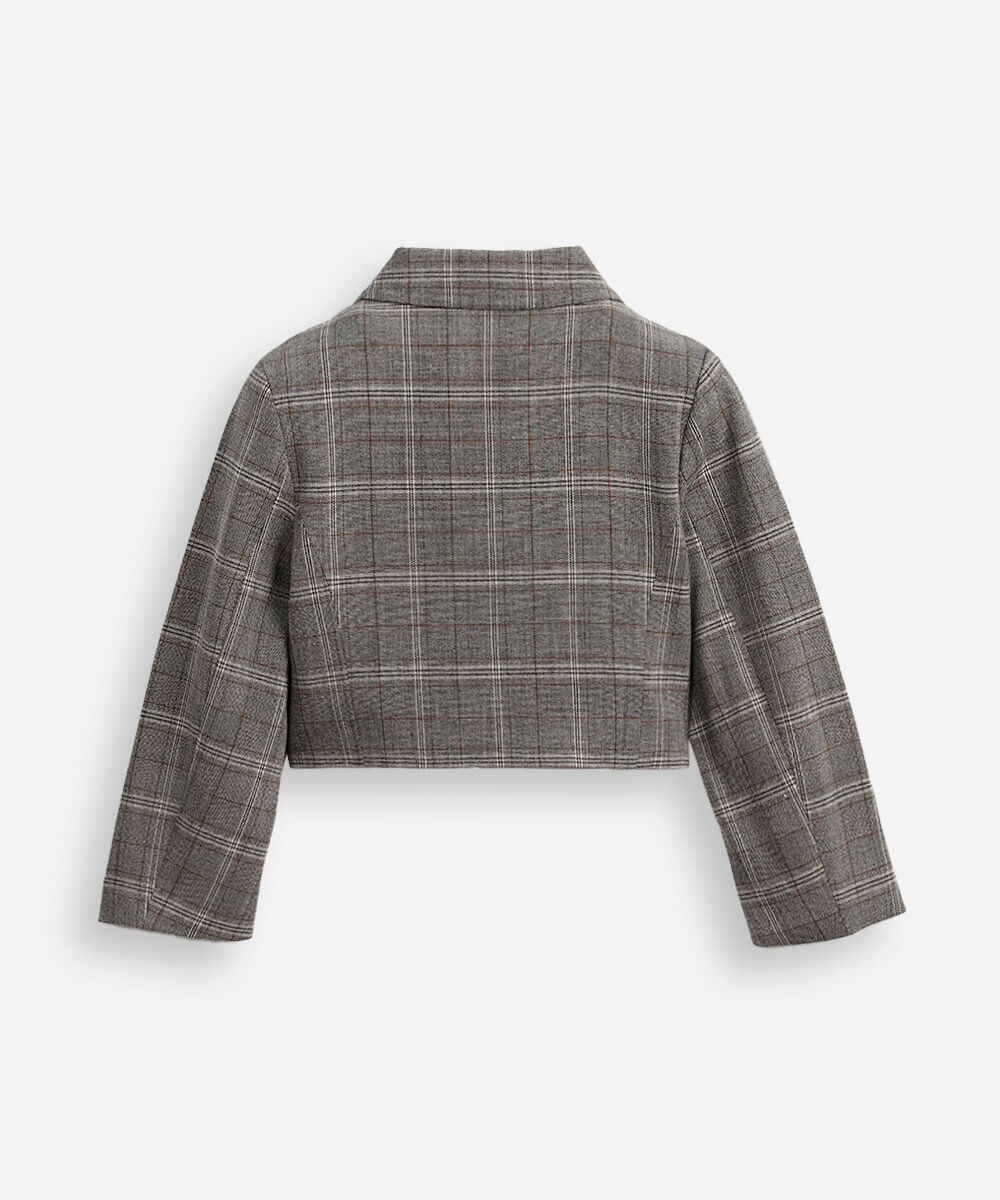 blazer infantil xadrez cinza