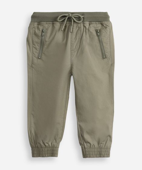 calça jogger de sarja infantil verde