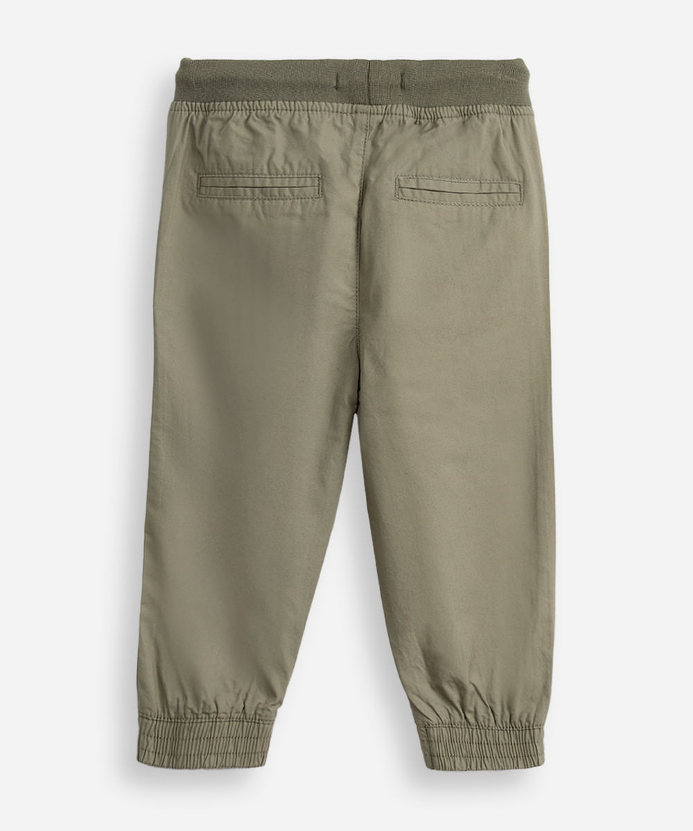 calça jogger de sarja infantil verde