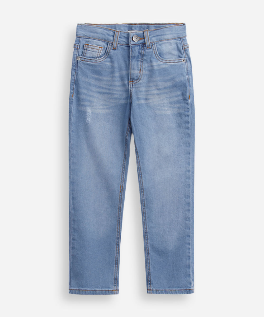 calça skinny infantil jeans azul