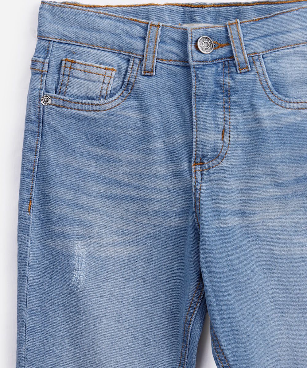 calça skinny infantil jeans azul