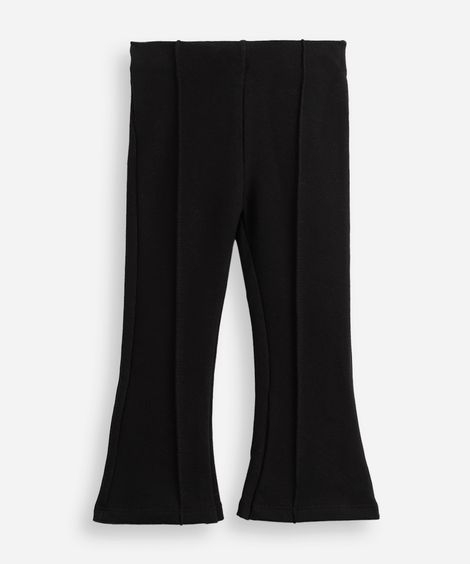 calça flare infantil nervura algodão preto