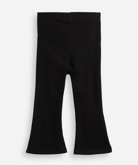 calça flare infantil nervura algodão preto