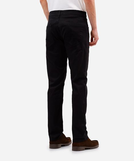 calça reta de sarja comfort preta