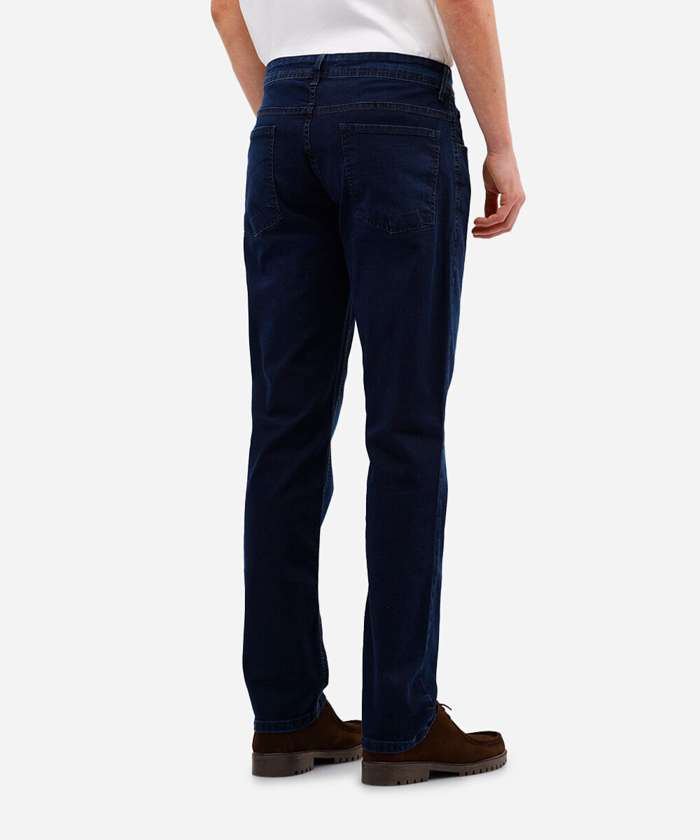 calça reta masculina jeans azul