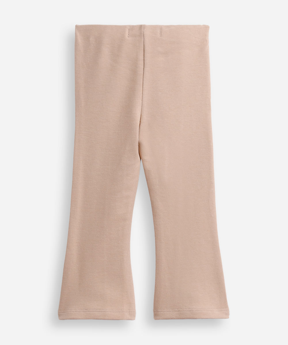 calça flare infantil nervura algodão bege
