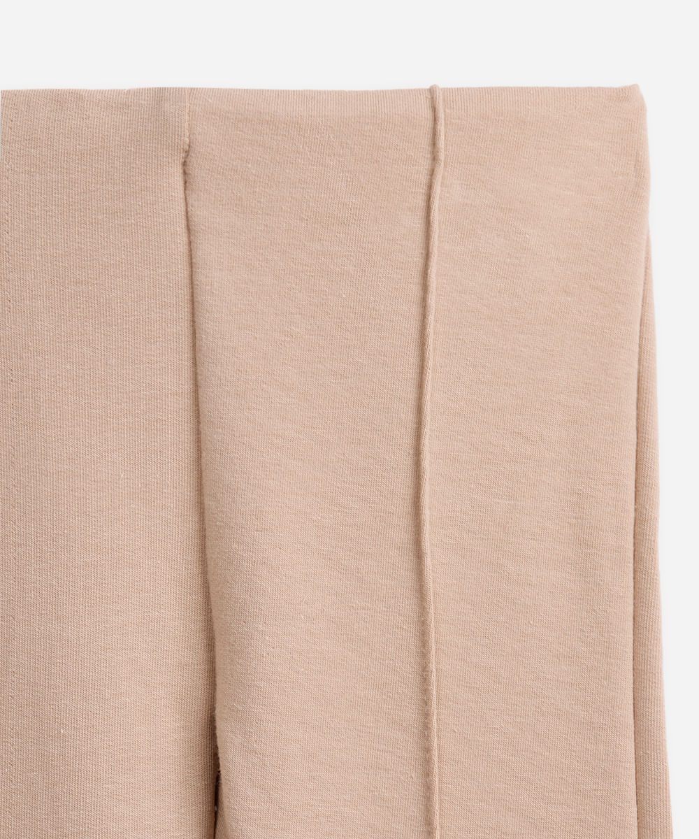 calça flare infantil nervura algodão bege