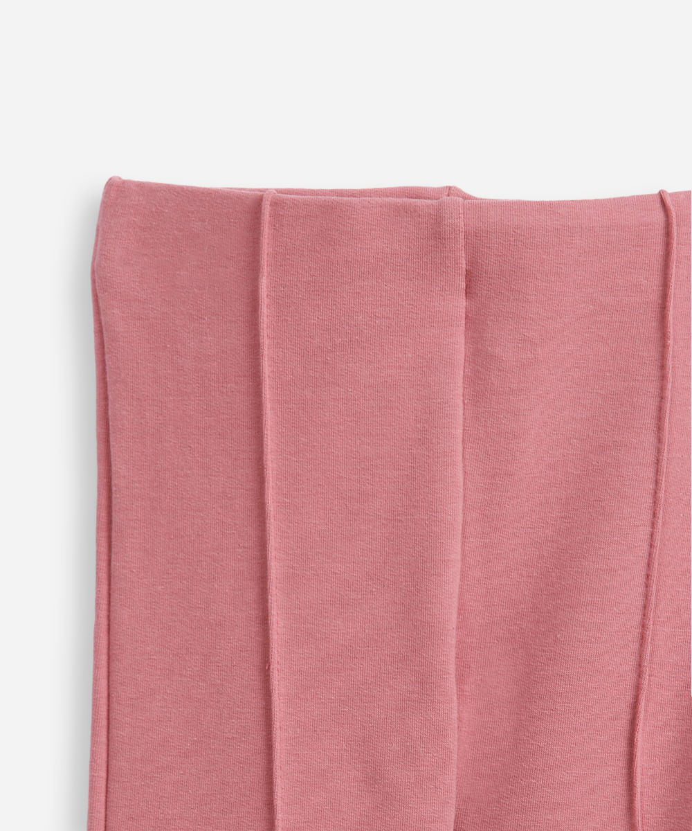 calça flare infantil nervura algodão rosa
