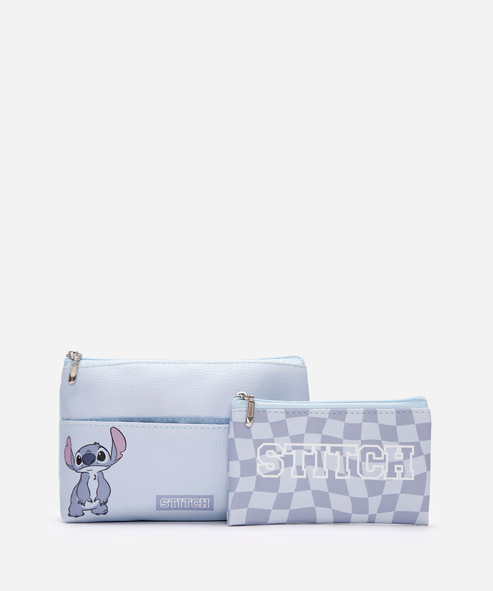 kit 2 necessaires stitch azul