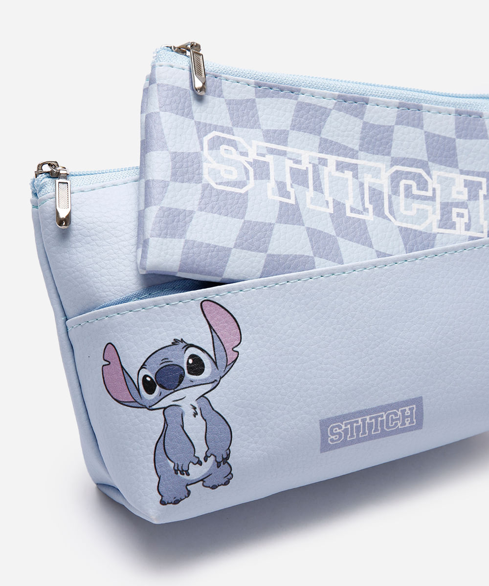 kit 2 necessaires stitch azul