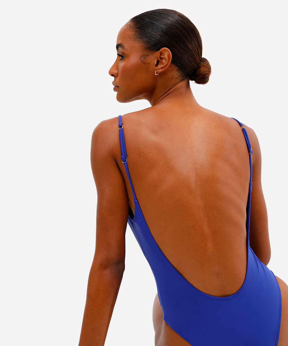 maiô decote v essencial azul