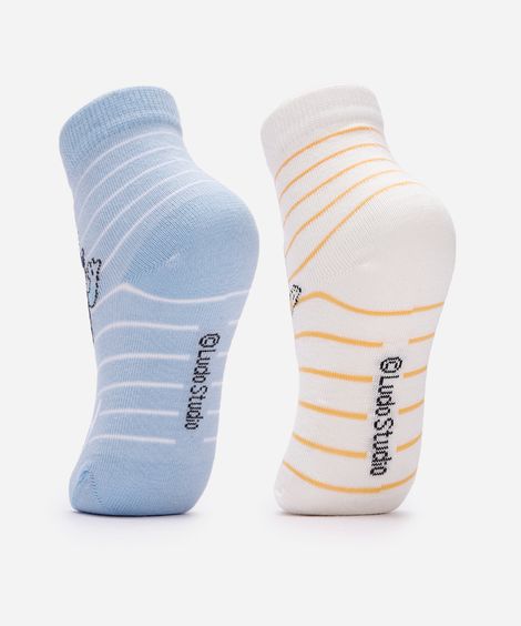 kit 2 meias cano médio bluey colorido