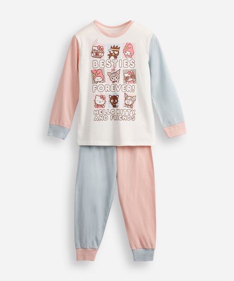 pijama longo infantil hello kitty e amigos colorido
