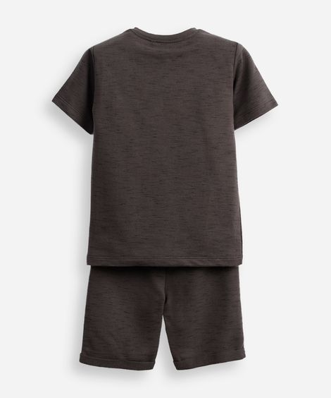 conjunto infantil de algodão mesclado cinza