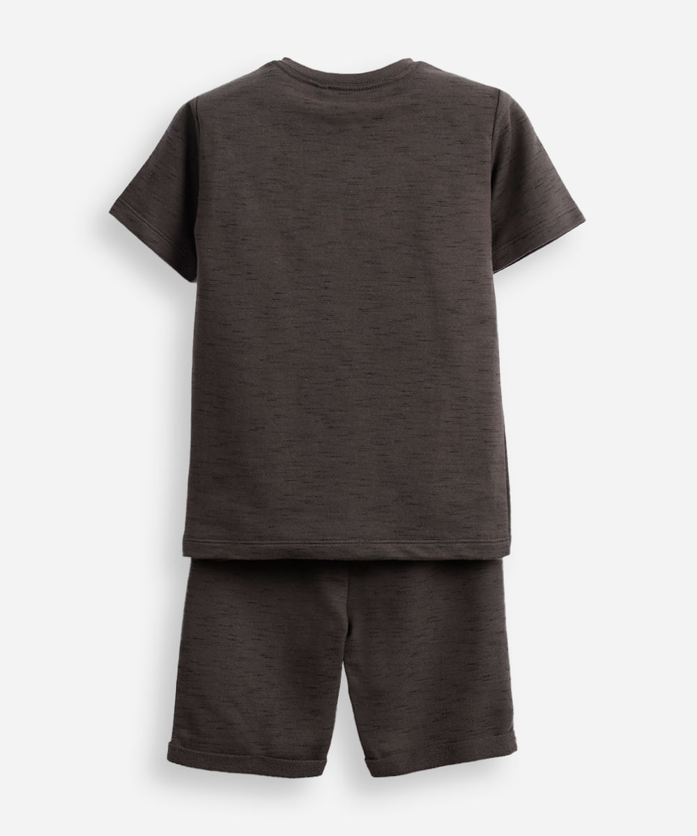 conjunto infantil de algodão mesclado cinza