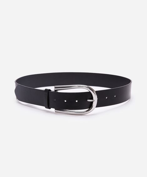 cinto fivela alongada preto