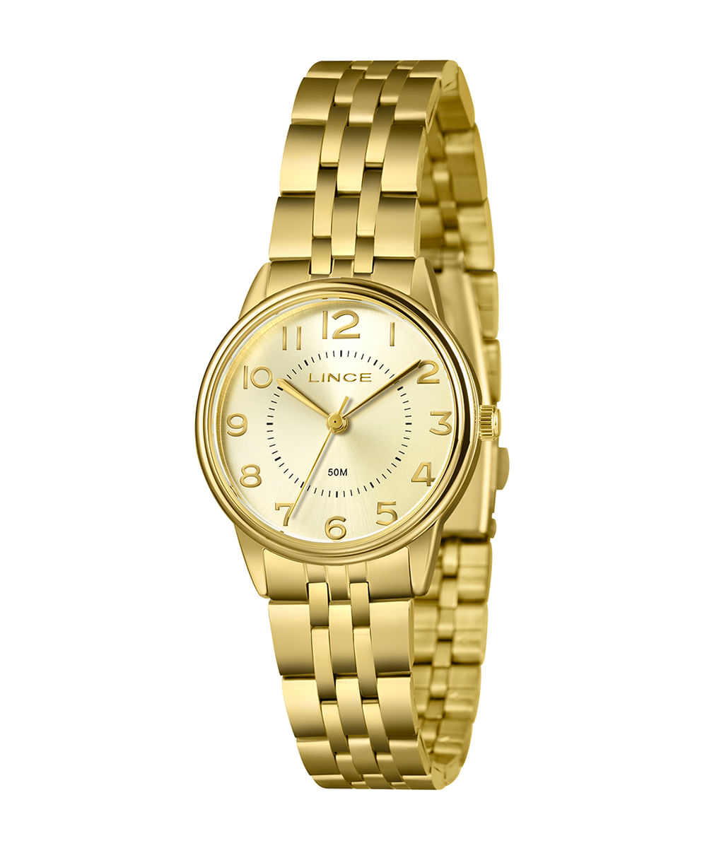 kit relógio feminino lince lrgm027l32 c2kx pj analógico dourado