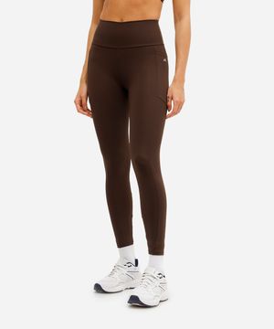 calça legging cintura alta com bolso esportiva ace marrom