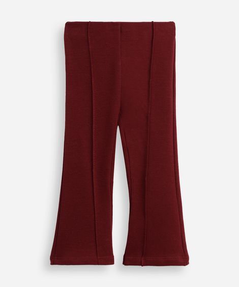 calça flare infantil nervura algodão vinho