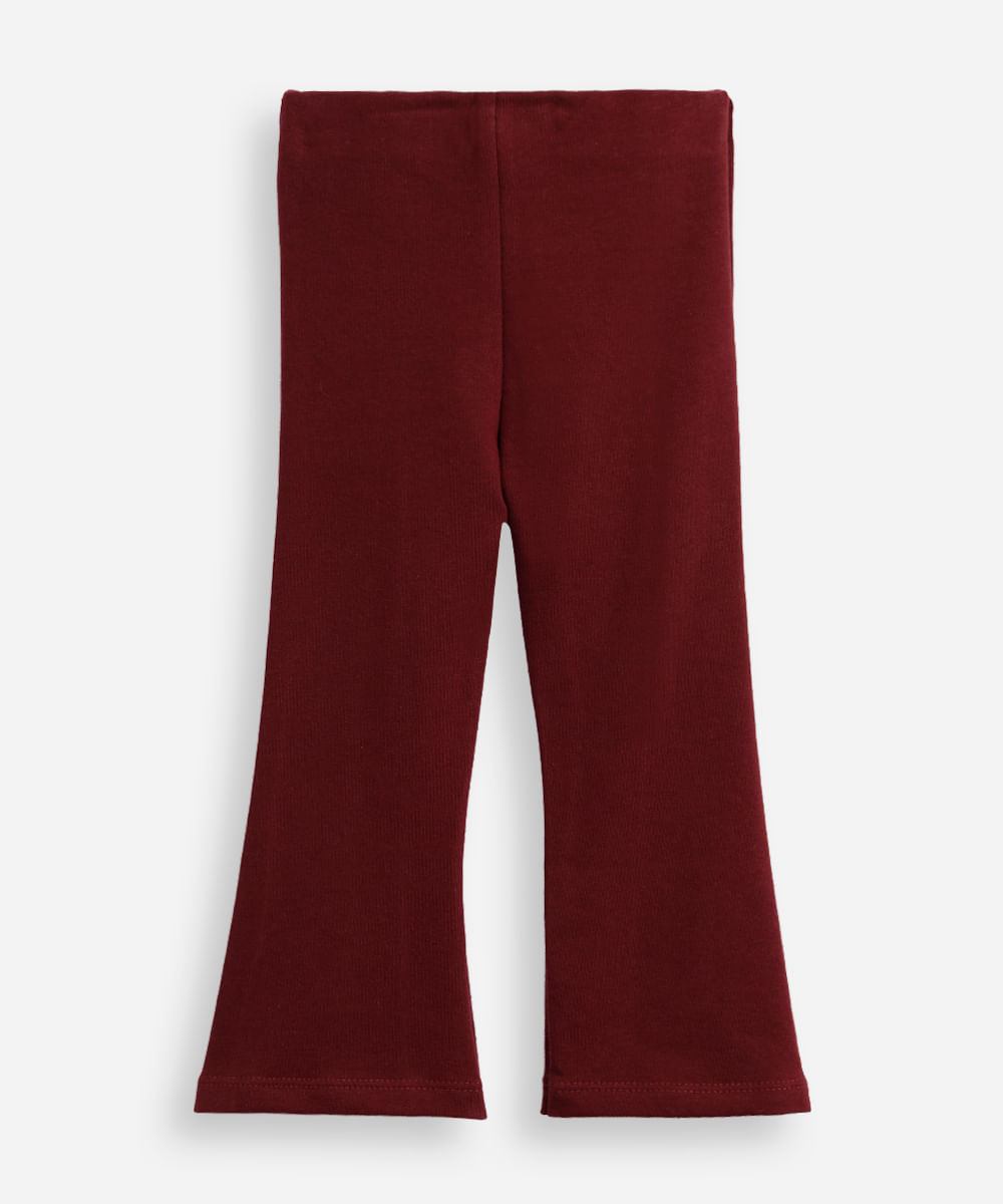 calça flare infantil nervura algodão vinho