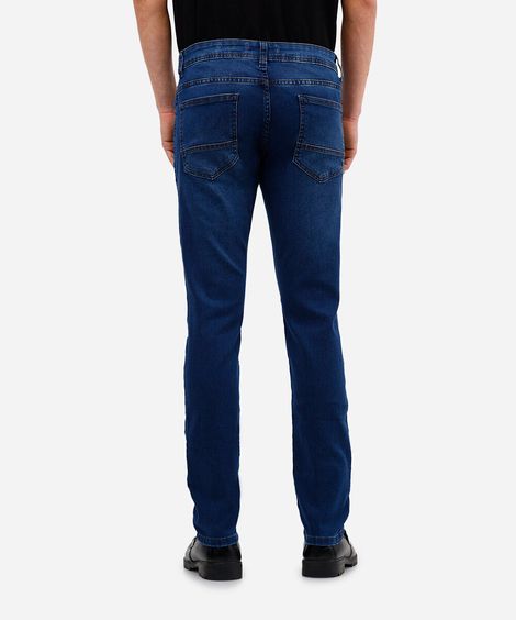 calça jeans slim azul escuro - jeans escuro