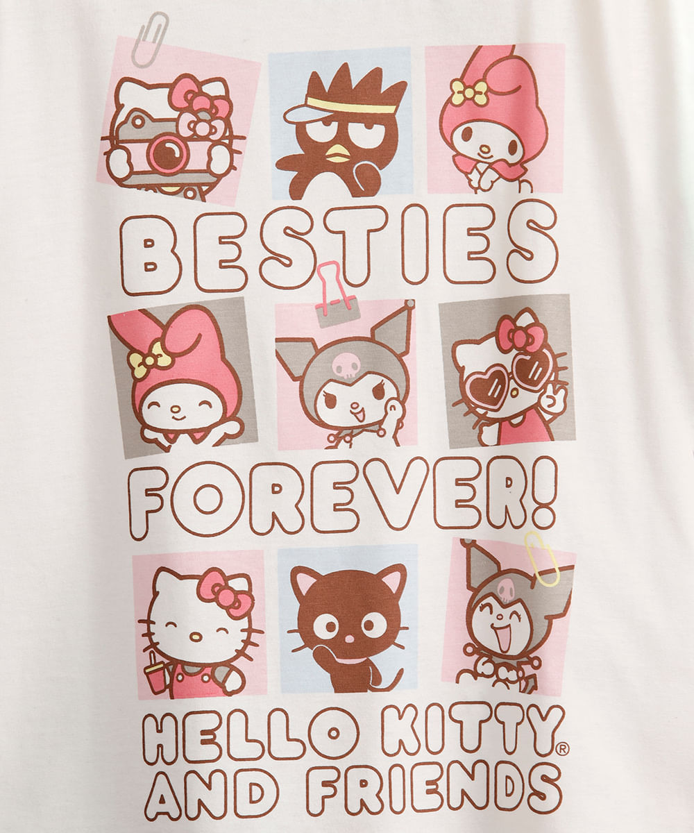 pijama curto infantil hello kitty e amigos colorido