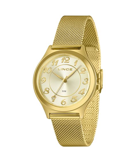 kit relógio feminino lince lrgm030l38c2kxpj analógico dourado