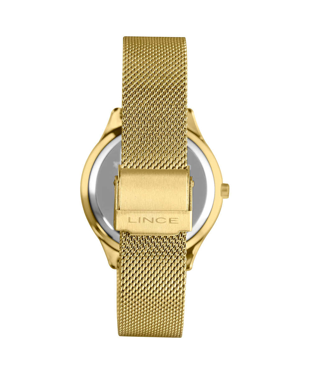 kit relógio feminino lince lrgm030l38c2kxpj analógico dourado