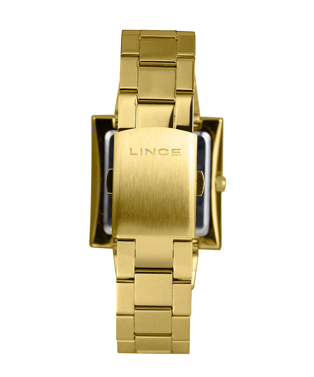 kit relógio feminino lince lqg4767l34ka9ic2kx analógico dourado