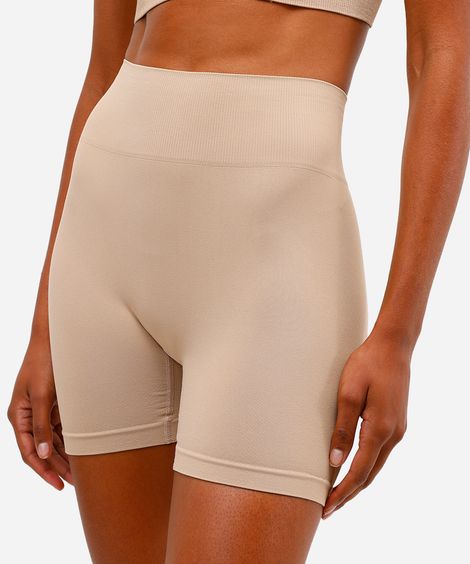bermuda feminina sem costura bege