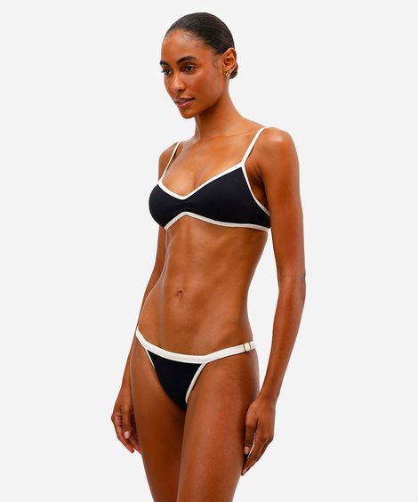 biquíni calcinha feminina string com viés - preto