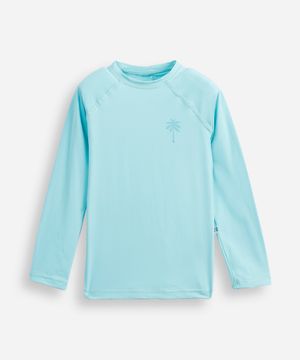 camiseta infantil manga longa proteção uv coqueiro - turquesa