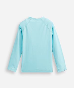 camiseta infantil manga longa proteção uv coqueiro - turquesa