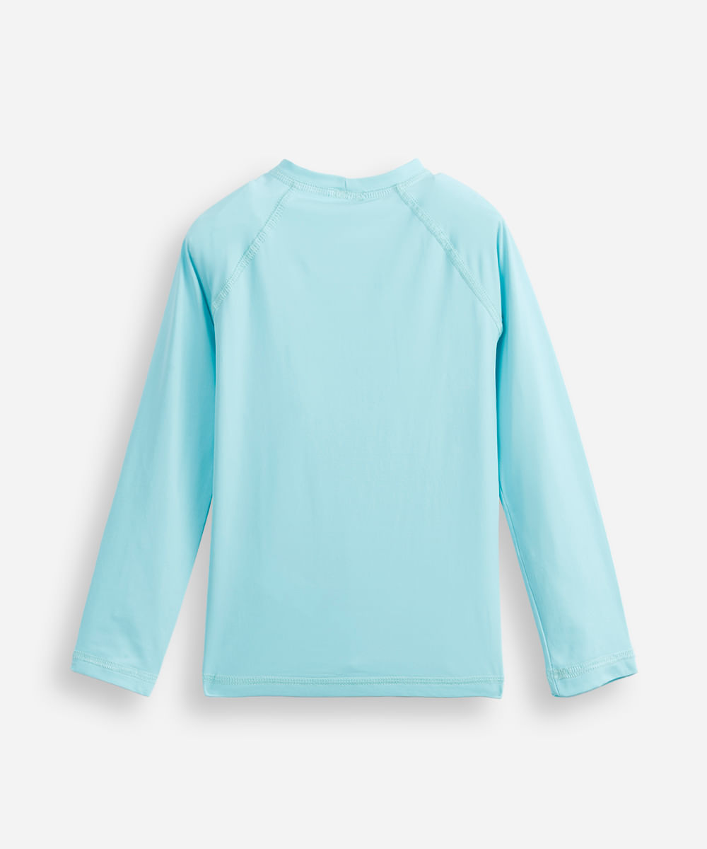 camiseta infantil manga longa proteção uv coqueiro - turquesa