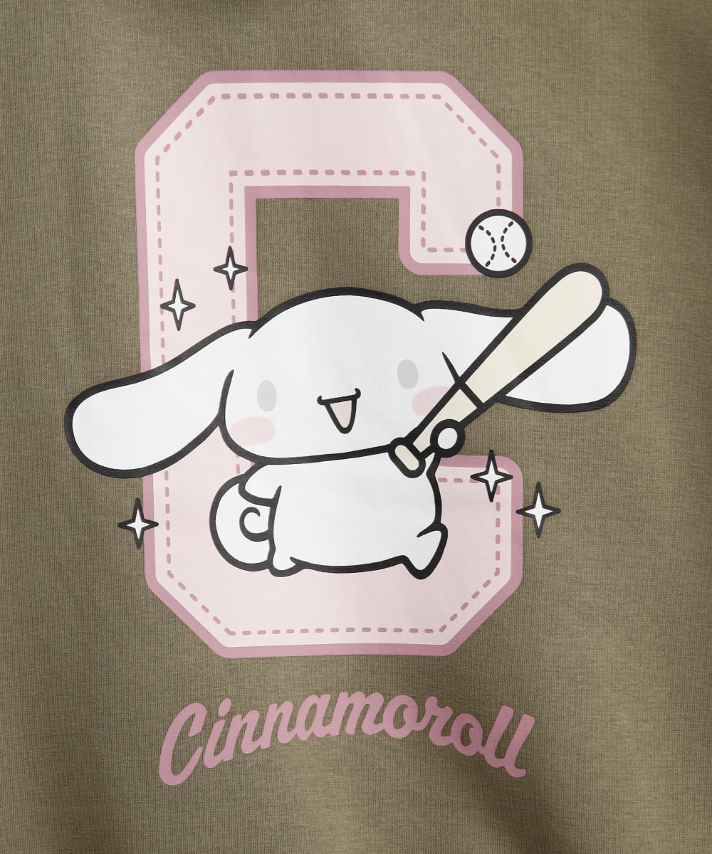 blusão de moletom juvenil com capuz cinnamoroll verde