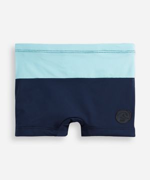 sunga infantil boxer bicolor azul
