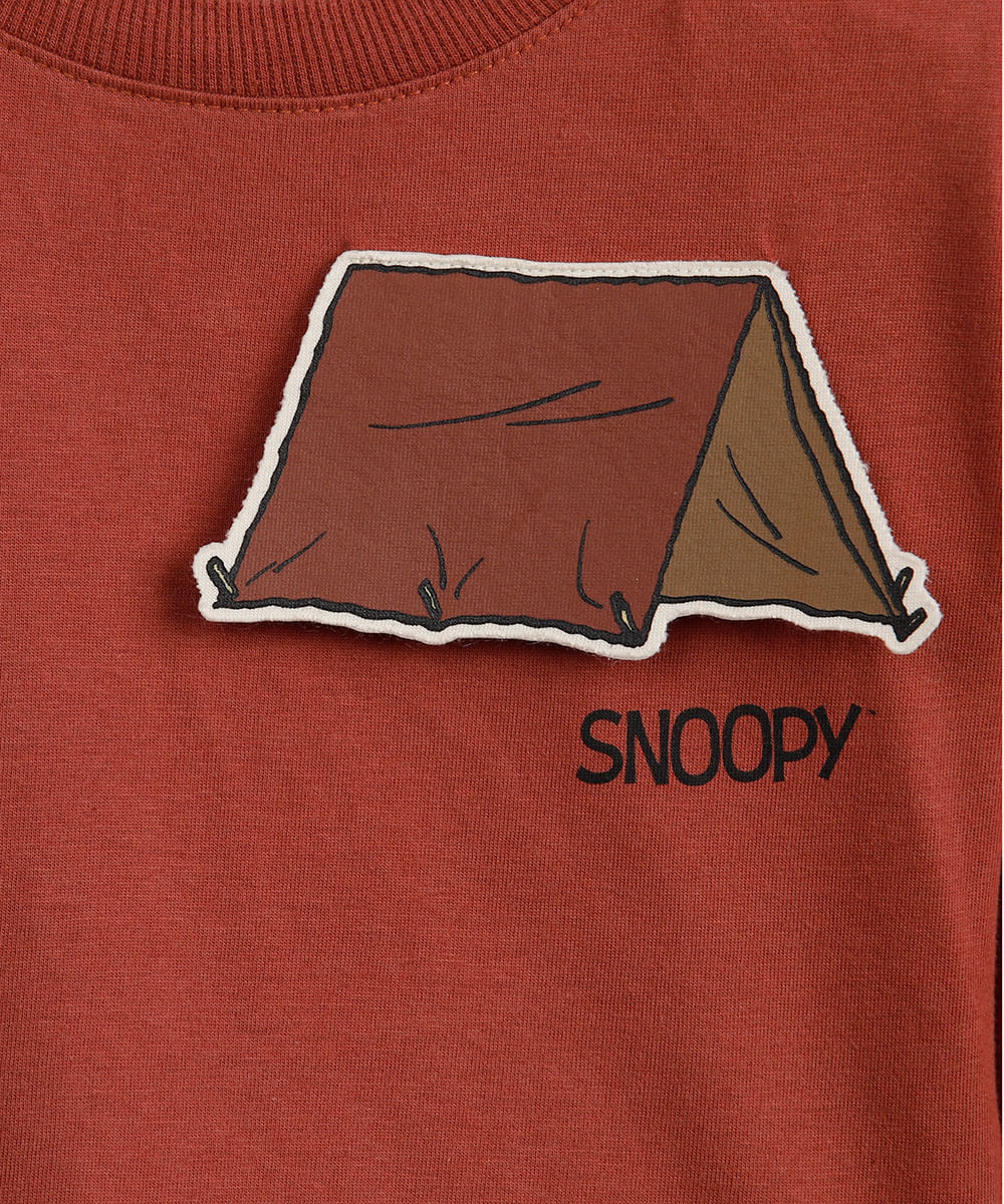 blusa de algodão infantil manga longa snoopy vermelha